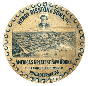 Henry Disston & Sons, Philadelphia, Pennsylvania: Rare Early Wall Moun Advertising Sign