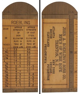 John A. Roebling, Trenton, New Jersey: Roebling Advertising Rope Caliper