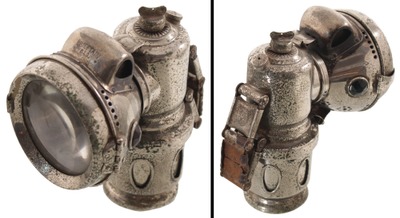 Powell & Hamner/Birmingham, Engla: "Chieftain" Nickel Pl. Bicycle Lamp