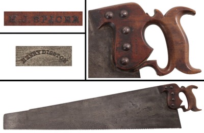 Henry Disston, Philadelphia, Pennsylvania: Massive Early 32" 7 Point Rip Saw