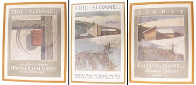 Eric Sloane, New Milford, Connecticut: Three Framed Eric Sloane Art Posters