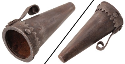Unmarked: Unus. Forged Iron Scythe Stone Hldr.