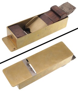 Unmarked: Solid Brass Body Mitre Plane