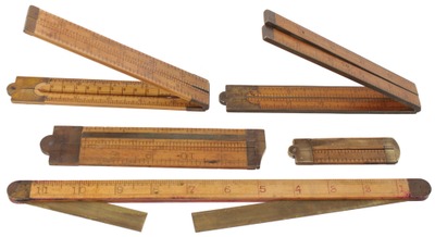 Chapin-Stephens Company, Pine Meadow, Connecticut: Lot Of Five Asst. Folding Rules