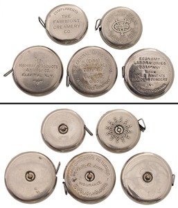 Lufkin Rule Company, Saginaw, Michigan: Five Small Size Advertising Tape Measures
