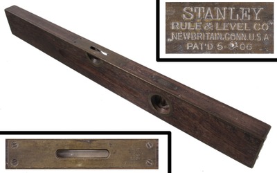 Stanley Rule & Level, No. 96: Brass Bound Rosewood Level