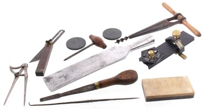 Assorted Makers: Lot Of Early Type Woodworking Tools