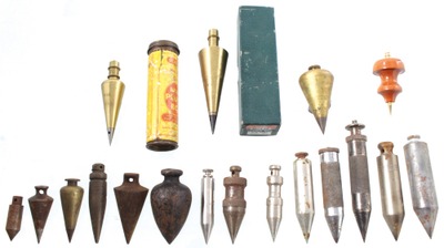 Assorted Makers: Lot Of Brass & Iron Plumb Bob