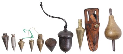 Assorted Makers: Lot Of Brass & Iron Plumb Bobs
