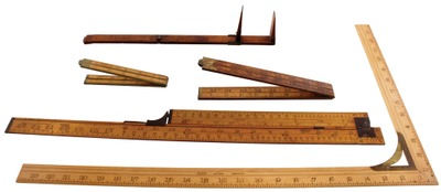 Assorted Makers: Lot Of Five Clean Measuring Rule