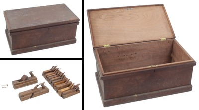 Unmarked: Early Hinge-Top Walnt Tool Chest