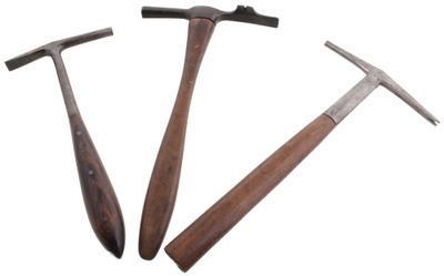 Assorted Makers: Lot Of Three Clean Saddler's Hammers