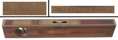 Sargent & Company, New Haven, Connecticut: Rare "Sargent" 12" Brass Bound Level