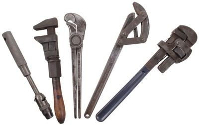Assorted Makers: Five Early Type Spec. Purp. Wrenches