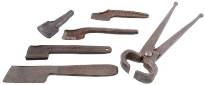 Unmarked: Six File Forged Farriers Tools