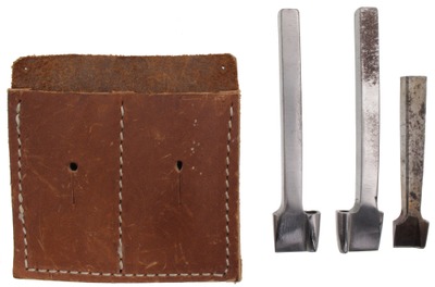 Unmarked: Three "Keyhole" Patt Button Hole Cutters