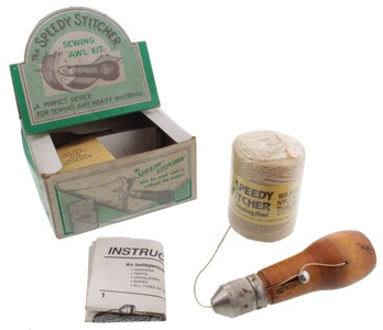 Stewart Manufacturing Company, Worcester, Massachusetts, No. AWSS: Unused "Speedy Stitcher" Sewing Awl