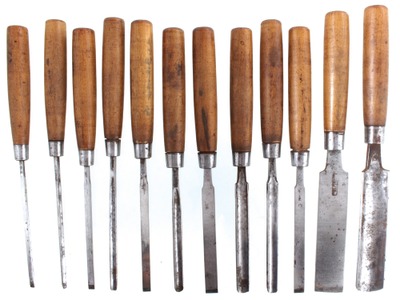 Moulson Brothers, Sheffield, England: Extra Clean Set Of 12" Turning Gouges C