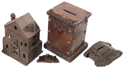 Assorted Makers: Three Cast Iron Still Bank
