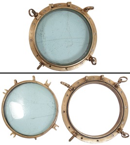 Unmarked: Massive Solid Brass Ship's Porthole