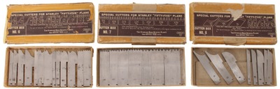 Stanley Rule & Level: Three Boxes Of "Special" Cutting Irons