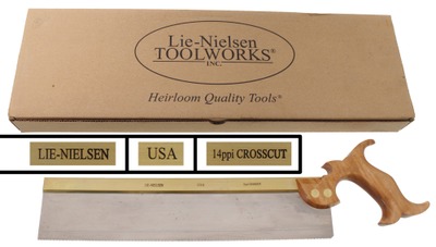 Lie-Nielsen Tool Works, Warren, Maine, No. SAW-CS: Brass Back 14" Carcase Saw