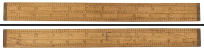 Stanley Rule & Level, No. 34 1/2: Unused One-Foot Boxwood Bench Rule