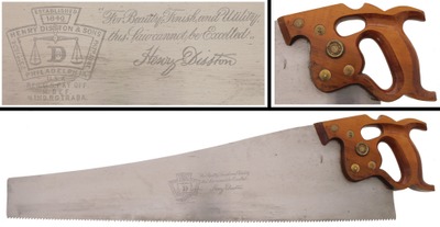 Henry Disston & Son, Philadelphia, Pennsylvania, No. D-8: Extra Clean 6 Pt. 26" Rip Saw