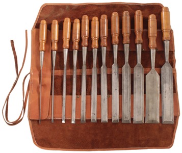 Buck Brothers, Millbury, Massachusetts: Full Set Of 12 Patte Maker's Socket Chisels