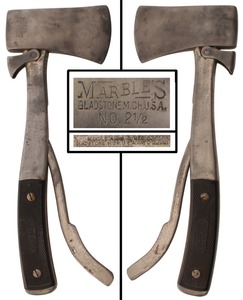 Marble's Arms & Manufacturing Company, Gladstone, Michigan, No. 2 1/2: Rare Folding Camp Hatchet