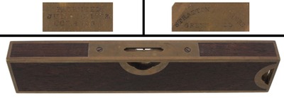 Stratton Brothers, Greenfield, Massachusetts, No. 10: Brass Bound Mahogany Level