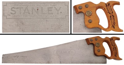 Stanley Tools, New Britain, Connecticut, No. 780: Rare 20" Size 9 Pt. Crosscut Saw