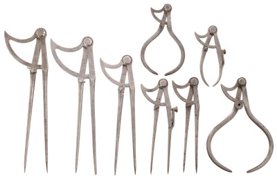 W. Schollhorn Company, New Haven, Connecticut: Coll. Of Eight Early Calipers & Dividers