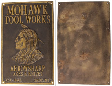 Mohawk Tool Works, Troy, New York: Modern Reproduction Cast Bronze Sign