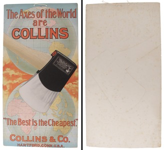 Collins & Company, Hartford, Connecticut: "Axes Of The World" Advertising Sign
