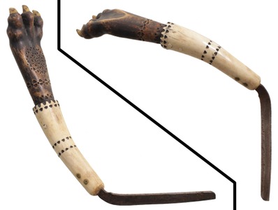 Unmarked: Fancy Bone Hdl. Crooked Knife