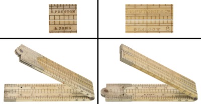 Edward Preston & Sons, Birmingham, England: One-Foot, Four-Fold Folding Rule