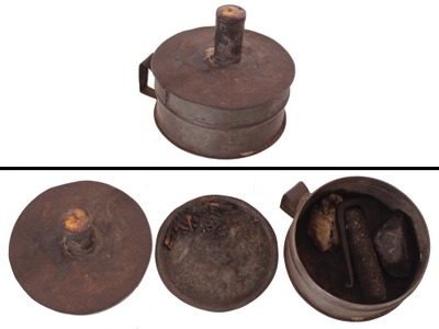 Unmarked: Classic Early 19th C Tin Tinder Box