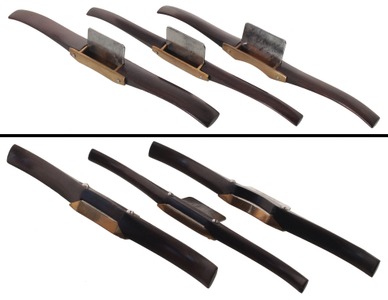 Unmarked: Set Of Three R'wood & Bronze Scraper