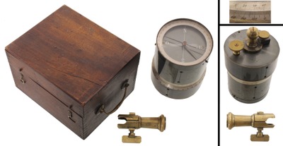 Unmarked: Fancy Brass & Ger. Silver Cross Compass