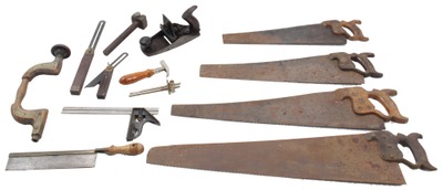 Assorted Makers: Lot Of Asst. Saws An Woodworking Tools