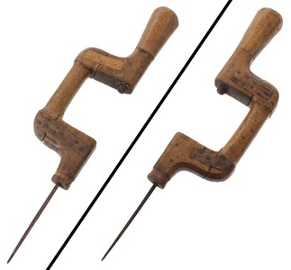 Unmarked: "Primitive" Wooden Bit Brace