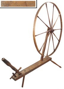 Unmarked: Massive Early Wooden "Wool Wheel" Spinnin