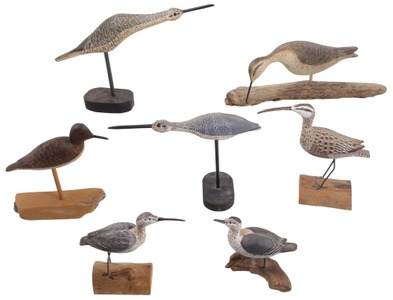 Assorted Makers: Coll. Of Carved Wooden Shore Birds