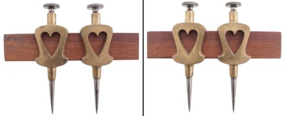 Unmarked: Pair Of Solid Brass Trammels