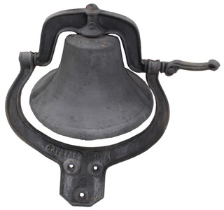C.S. Bell & Company, Hillsboro, Ohio, No. 2 UPRIGHT: Early Cast Iron 15" Diameter Bell