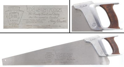 H. Disston & Sons , Danville, Virginia, No. D-100: Aluminum Handle Hand Saw
