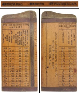 Kerby & Bro. Makers, New York, New York: Roebling Wire Rope Advertising Rope Cal