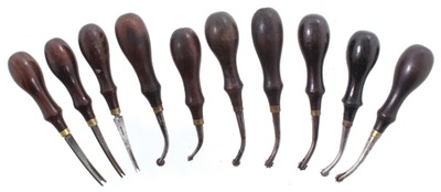 Henry G. Gomph & Company, Albany, New York: Wkg. Set Of Ten Leather Tools