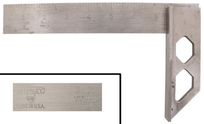 Stanley Rule & Level, No. 17: Nickel Plated Steel Try Square